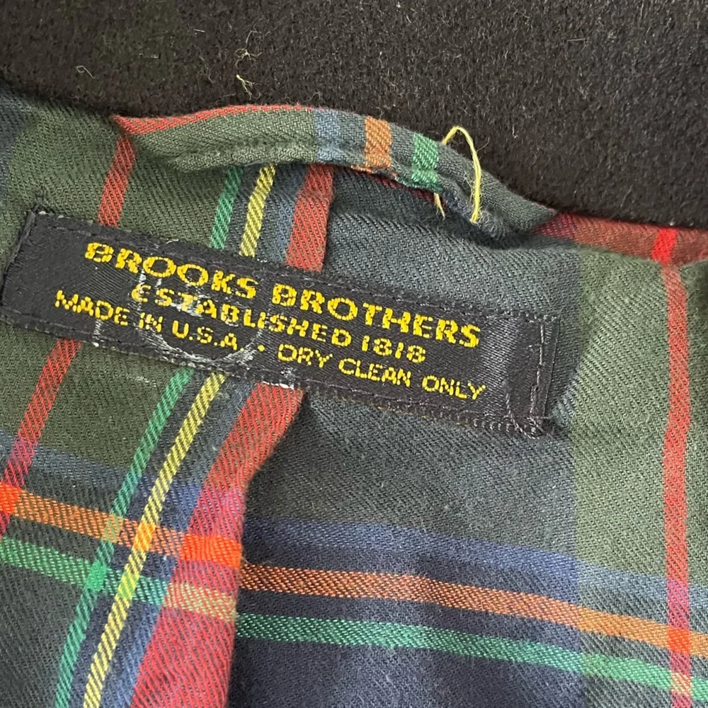 Brooks Brothers navy blue men’s blazer Jacket with Tartan details unlined casual